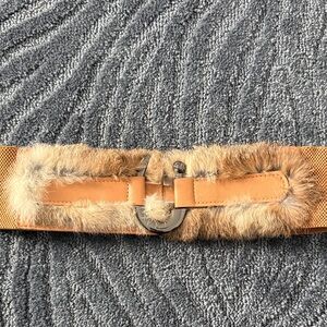 Belt with fur on front